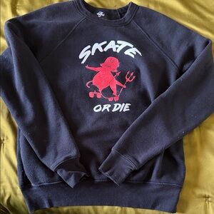 Valfre Black and Red 'Skate or Die' Sweater